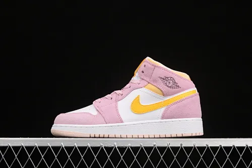 All categories Air Jordan Jordan series basketball shoes Air Jordan 1 Mid G version pure original Air Jordan 1 Mid AJ1 Joe 1 girl powder China basketball shoes DC9517-600